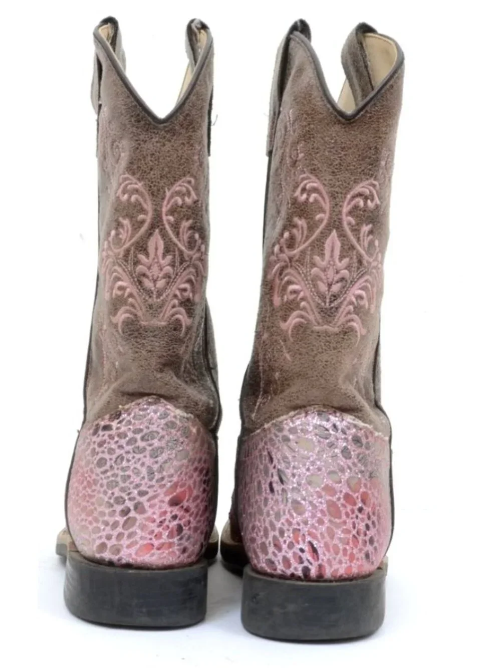 Shyanne Girls' Size 4 Aria Faux Leather Western Boot Square Toe - Cowgirl